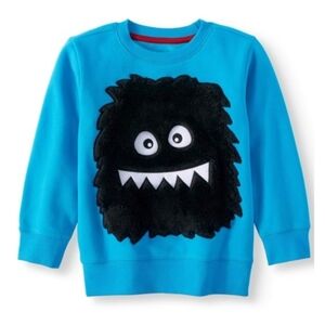 NWT 365 Kids Garaminals Blue Fleece Sweatshirt w/3D Monster Graphic Sweatshirt 5